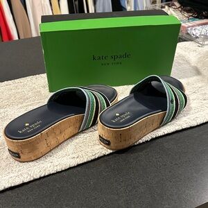 Kate Spade Black and Green Platform Sandals